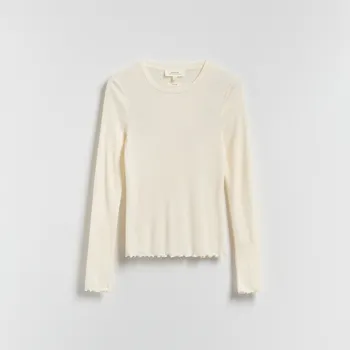 Reserved - Halenka s vlnou - krémová - 491IK-01X - 491IK-01X-XS