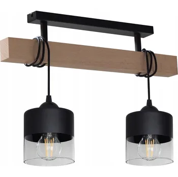 Závěsné svítidlo Adex industriální dřevěné černé E27 2-bodové 50x12 cm