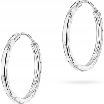 Náušnice STŘÍBRNÉ Dámské NÁUŠNICE ryzost 925 Kruhy Diamantované 20mm Kreole