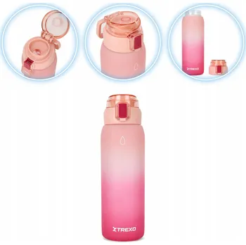 Lahev Na Pití TREXO Haust 1000 ml růžový s úchytem BEZ BPA Z TRITANU