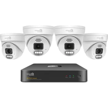 Kompletní kamerový systém iGET HOMEGUARD HGNVK84804 - kamerový PoE set 2K NVR 8CH + 4x venkovní kamera se zvukem