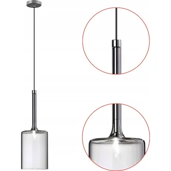 Skleněné závěsné stropní svítidlo SKLENĚNÉ ŠEDÉ GREY B G4 10CM