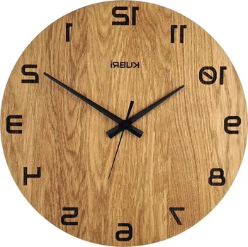Hodiny Dubové hodiny české výroby KUBRi 0028REV1 s opačným chodem