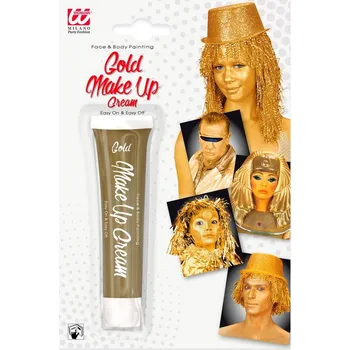 Karnevalový doplněk Make-up zlatý v tubě - 28 ml