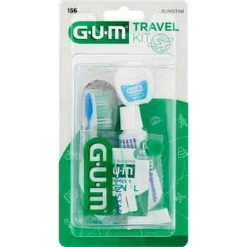 GUM TRAVEL cestovní sada pro péči o ústní dutinu (zubní pasta, kartáček, zubní nit)