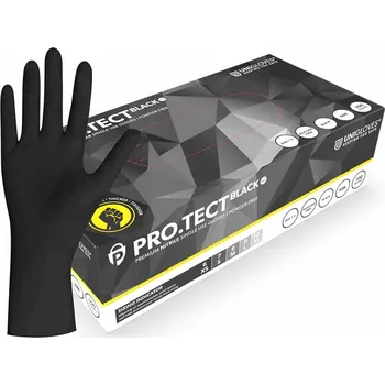 Vyšetřovací rukavice UNIGLOVES Nitrilové rukavice PRO.TECT Black HD Velikost: S (7)