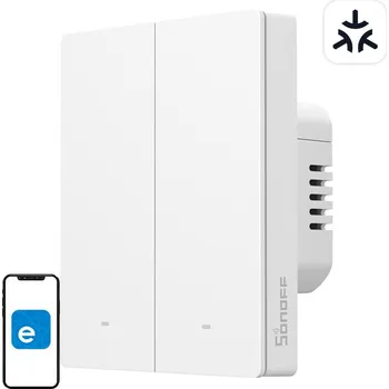 vypínač SONOFF M5-2C-80W Inteligentní nástěnný vypínač Matter (2-kanálový, pro rámeček)