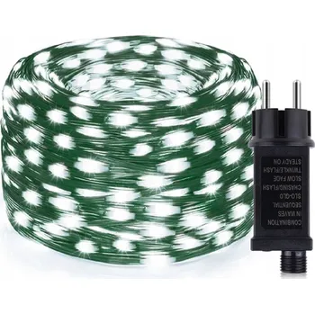 Vánoce Venkovní vánoční mikro řetěz, studená bílá, 50m, 500 LED, 8 programů