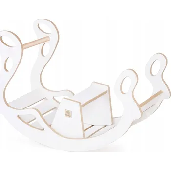 Hra na zahradu Montesori Misioo Balanční Houpačka s lavičkou pro děti bílé