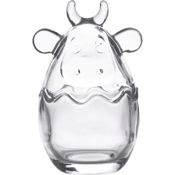 Sklenice Skleněná sklenice na bonbóny ve tvaru krávy – 8 x 14 cm