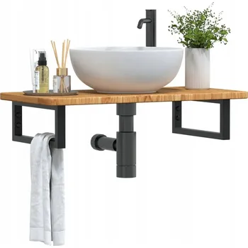 Koupelnový nábytek KONZOLOVÁ SKŘÍŇKA POLICE ZÁVĚSNÁ DUB POD UMYVADLO LOFT