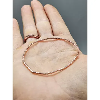 Šperk Miyuki Delica náramek - odstín růžové zlato 16 - 18 cm cca 17 cm