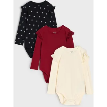 Kojenecké oblečení Sinsay - Bavlněné body 3 pack - černá - 242BA-99X - 242BA-99X-56