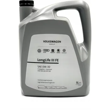Motorový olej Motorový olej Volkswagen LongLife III FE 0W-30 504.00/507.00 5 litrů Originál (OE)