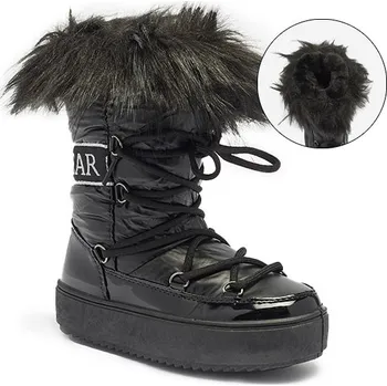 Dívčí sněhule Royalfashion dětské sněhule černé barvy velikost 31