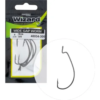 Rybářský háček WIZARD - Offsetový háček Wide Gap Worm vel. 3/0