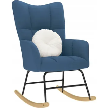 Křeslo Houpací křeslo, modré, čalouněné látkou