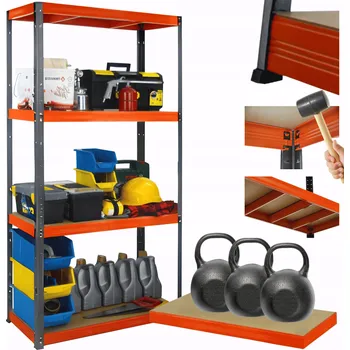 Dílenský regál Kovový regál do skladu, garáže HELIOS 180x100x60cm, 4 police, nosnost 350kg/police