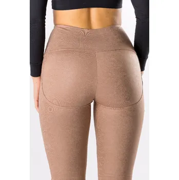 Dámské legíny GoldBee Legíny Push-Up Koženkové Nude Barva: Nude, Velikost: 4XL