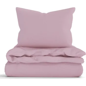 Povlečení MKLuzkoviny.cz Bavlněné povlečení Renforcé – Jasmine starorůžové 140 x 200, 70 x 90 cm nitěné knoflíky