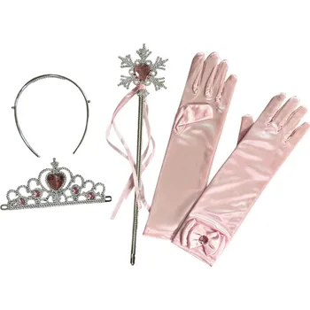 Souprava šperků Sada šperků pro princeznu s rukavicemi růžová