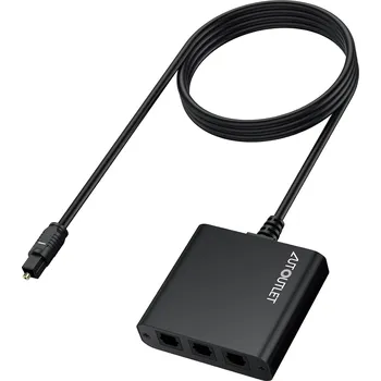 AUTOUTLET Toslink SPDIF optický rozbočovač 1x3 s USB napájením