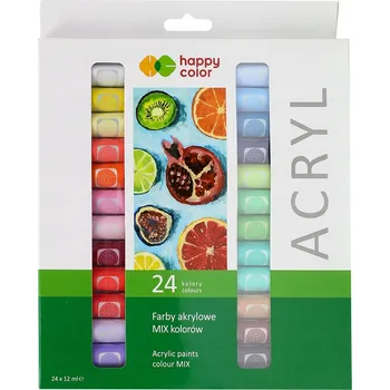 Vodová barva Akrylové barvy Happy Color 24 barev x 12 ml