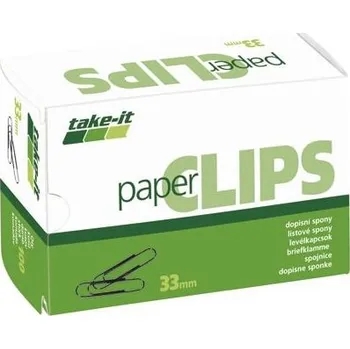 Kancelářská sponka Kancelářské sponky, 33 mm, 100 ks