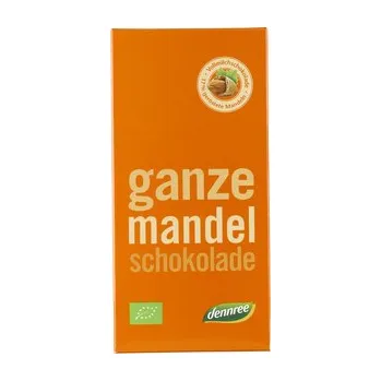 Cukrovinka Čokoláda mléčná s praženými mandlemi 100 g BIO DENNREE