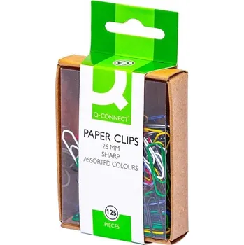 Kancelářská sponka Kancelářské sponky Q-Connect 26,0 mm, mix barev
