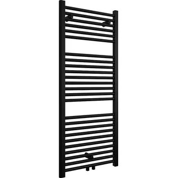 Radiátor CERANO - Koupelnový radiátor Lincoln - středové připojení 50mm - 366W - černá matná - 1200x500 mm