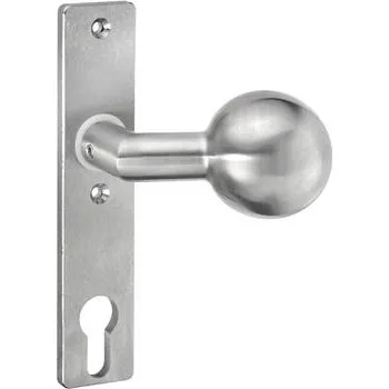 AMF krátký štítek se koulí 439, fest, 156x 32 x 6 mm, knoflík o 55 mm, nerez