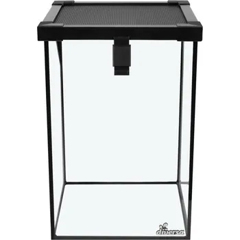 Terárium Terarium skleněné s černou síťkou 20 x 20 x 30 cm výška, vrchní otvítrání