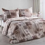 povlečení z mikroplyše PATCHWORK béžový