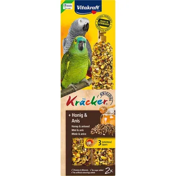 Krmivo pro ptáka 2x2ks Vitakraft krekry pro papoušky - med