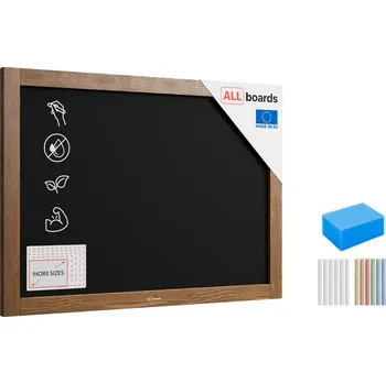 Allboards, Tabule černá křídová v dřevěném rámu 70x50 cm, TB75