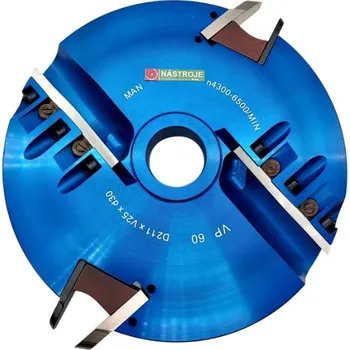 Fréza RH+ Fréza na výplně dveří VP-60C D211x25x30 profil C HSS horní braní Typ nožů: čelní nůž šikmý