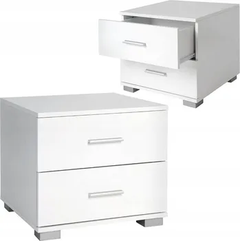 Noční stolek 2x noční stolek MIADOMODO - 40x40x35 cm, bílý