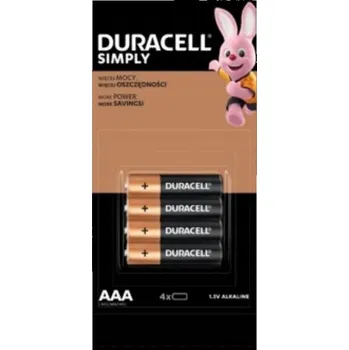 Článková baterie Alkalická baterie Duracell Simply AAA LR3 4 ks