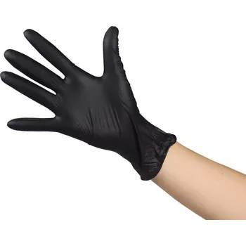 Vyšetřovací rukavice JRL Nitrile Gloves - nitrilové černé rukavice, 100 ks/bal M - MEDIUM