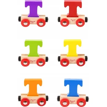 Vláček a vláčkodráha MAGNETICKÝ VAGÓN S MAGNETEM DŘEVĚNÝ VAGONEK VLÁČEK S PÍSMENEM PÍSMENO D