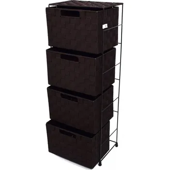 Komoda MEGA PLAST Komoda nylonová hnědá 4 zásuvky 81 x 30 x 22 cm DUE ESSE