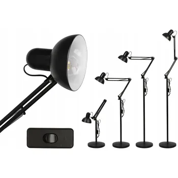 Stojací lampa Stojací LED lampa do obýváku E27 černá, nastavitelná pro čtení