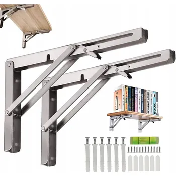 Držák na polici 2 KS SKLÁDACÍ ZÁVĚS NA STŮL, SKLÁDACÍ TROJÚHELNÍKOVÉ DRŽÁKY POLIC 120KG