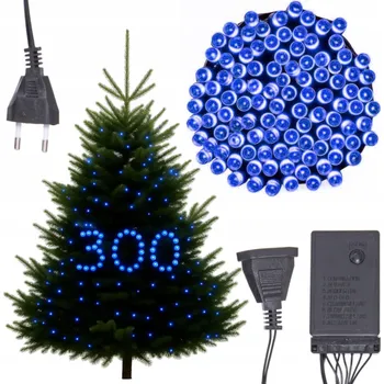 Vánoční dekorace VÁNOČNÍ OSVĚTLENÍ NA STROMEČEK 300 LED MODRÁ, SILNÁ, S PROGRAMÁTOREM