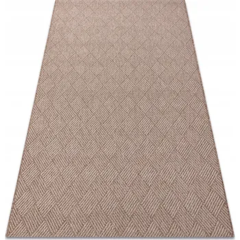 Koberec KOBEREC PROUŽKOVÝ HOUSE 80x150 cm ROMBY béžový #D400