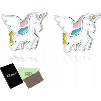 Náušnice STŘÍBRNÉ NÁUŠNICE PRO DĚTI ŠROUBOVACÍ JEDNOROŽCI