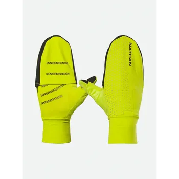Cyklistické rukavice Nathan HyperNight Reflective Convertible Mitt Hi Vis Yellow/Geo Print Velikost: XS