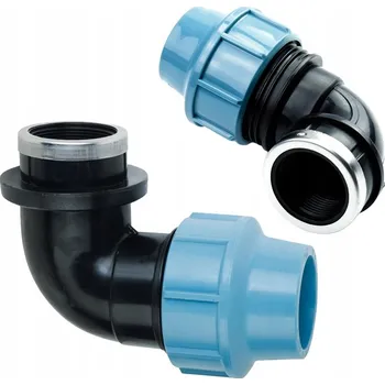 Vodovodní potrubí AGAflex Koleno otočné svěrné PE-PE 40mm x VNITŘNÍ ZÁVIT 1 1/4" 90° 49154004