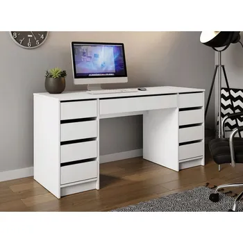 Psací stůl Toaletní Stolek Mirjan , matně bílý, 154 x 76 x 55 cm